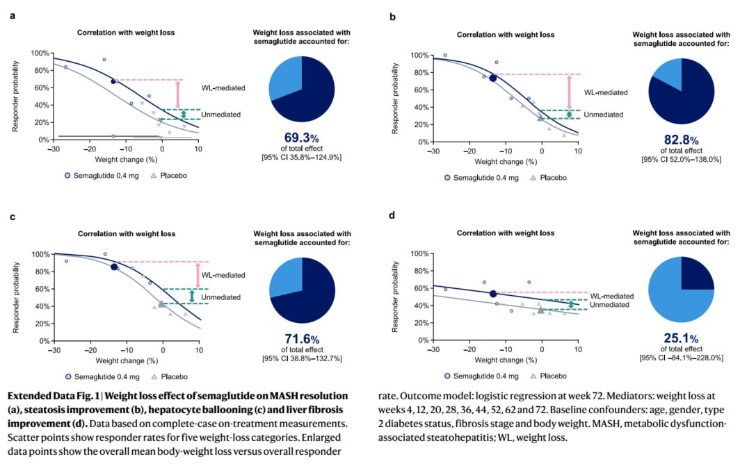 Corrélation entre la perte de poids et l’amélioration histologique sous sémaglutide